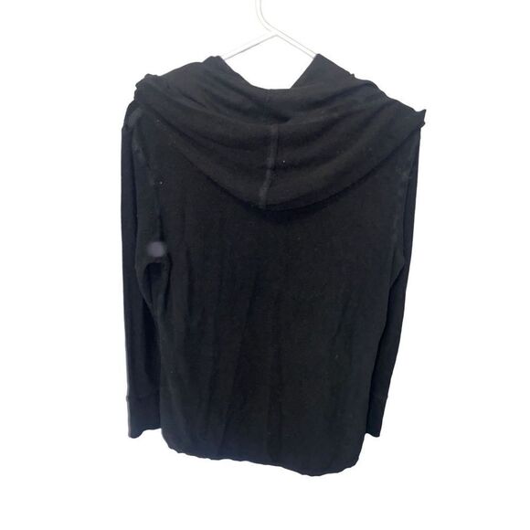 Elan Open Front Black Cardigan LightWeight Hoodie - Picture 2 of 7